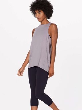 Lululemon Back In Action Tank Grey workout top gym sz m